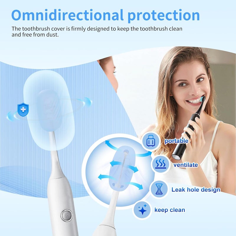 HEBEILF 6 Pcs Toothbrush Covers Toothbrush Covers Caps，Replaceable Electric Toothbrush Head Cover Silicone Toothbrush Protector Cap for Household Travel, Bathroom, Gym，Camping - Image 3